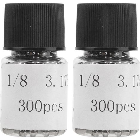 2 bouteilles de billes de roulement de vélo en acier inoxydable 304, 1/8 po, billes de roulement de vélo en vrac (1/5)