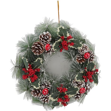 Weihnachtsgirlande mit lebensechten Tannennadeln, dekorative Girlande für die Haustür, Typ B, klein (1/5)