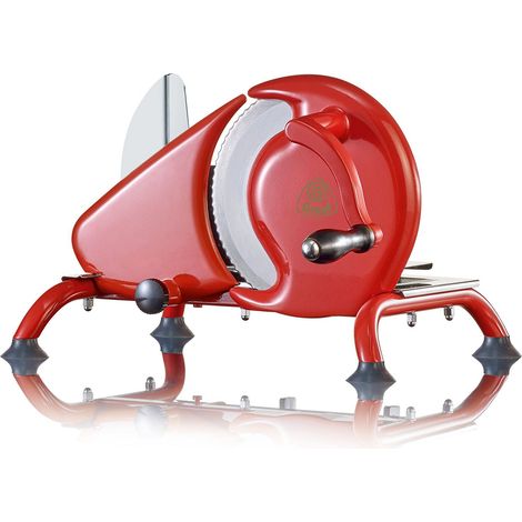 Graef H93 Affettatrice manuale universale, lama seghettata Ø190 mm acciaio inox, taglio 0–15 mm, struttura in metallo, manovella, per pane – Made in Germany, rosso