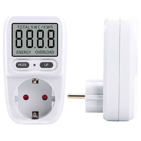 Wattmètre 230 V/16 A,Wattmètre prise compteur d'énergie,consommation d'énergie mètre Contrôleur de Consommation Electrique avec l'écran d'affichage à cristaux liquides,puissance maximum 3680W(1 pièces (1/5)