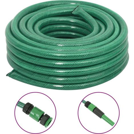 Tuyau d'arrosage avec kit de raccords, vert, 19 mm x 10 m, PVC (1/5)
