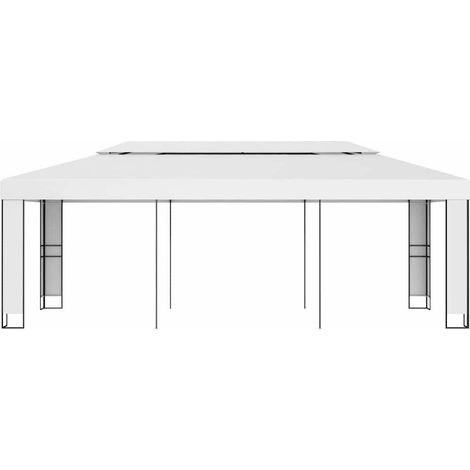 Tonnelle de Jardin Tente de réception - Rapide à Installer avec toit double 3x6 m Blanc BV455220 - BonneVie (1/5)