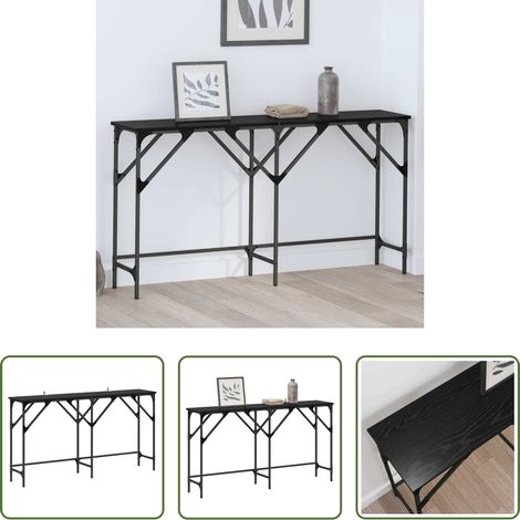 Holz -  Konsolentisch Schwarz Eichen-Optik 140 x 29 x 75 cm (1/5)