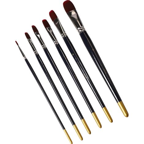 6-teiliges Acrylfarben-Pinselset für Anfänger – für gleichmäßiges Malen, DIY-Pinsel aus dickem Nylonhaar, ideal für Nagel- und Gesichtsbemalung (1/5)