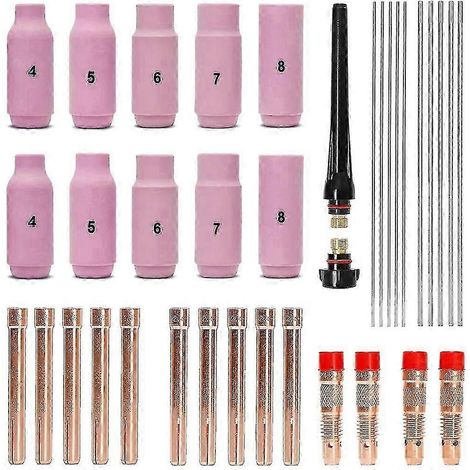 Set d'accessoires de soudure TIG - manchons adaptateurs et buses en céramique (1/5)