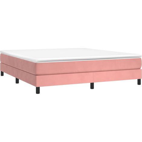 Boxspringbettgestell Rosa 160x200 cm Samt vidaXL (1/4)