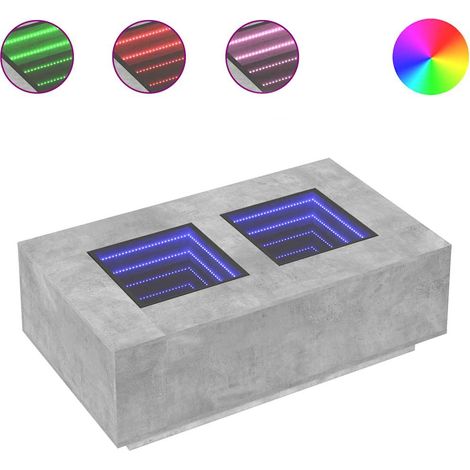Maison Exclusive - Tavolino Salotto con LED Infinity Grigio Cemento 116x69x40 cm