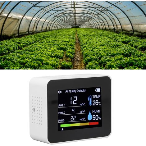 2CO7 Neuer 8-in-1-Luftqualitätsdetektor mit Schwerkraftsensor und umwandelbarem Display (weiß) (1/5)
