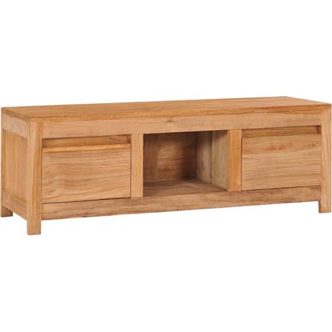 Mueble TV multimedia Estante TV Aparador TV Comedor Salón Dormitorio 100 x 30 x 35 cm Madera maciza de teca marrón 020025435