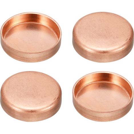 Paquet de 4 Cuivre Extrémité Bouchon Tuyau Raccord 25,4mm (1") (1/4)