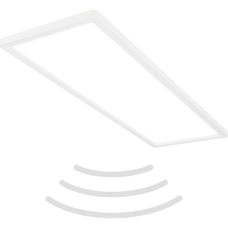 Ultraflache LED Deckenlampe mit Bewegungsmelder - IP44 LED Badlampe Badezimmerleuchte, Deckenpanel extra flach für Feuchträume, 58 x 20 x 3 cm (LxBxH)