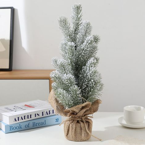 Mini-Tischweihnachtsbaum mit Jutefuß, 48 cm lange Zweige für Weihnachtsdekoration, Innenbereich, Küche, Esstisch (1/5)
