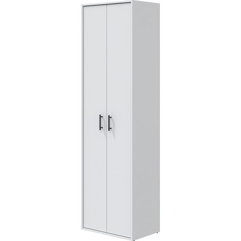 Armadio Multiuso 2 Ante Strevi, 2 Ripiani, 2 Ante, 40x206h cm Bianco (1/5)