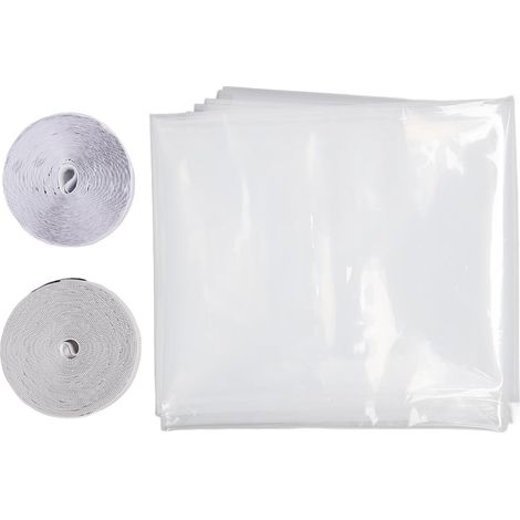 Soavoa Film Isolant Thermique Fenêtre Hiver Adhésif Réutilisable 188x200cm Transparent Protection Froid Économie Énergie (1/4)