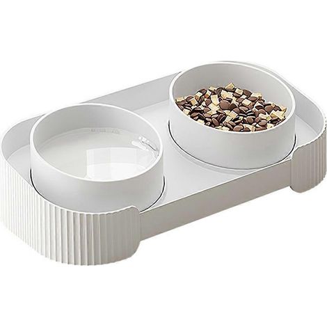 Gamelle surélevée en céramique pour chat, grande capacité, pour petits chiens et chats, blanc (1/5)