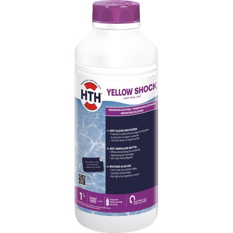 Anti-algues piscine spécial moutarde hth YELLOW Shock liquide 1 litre