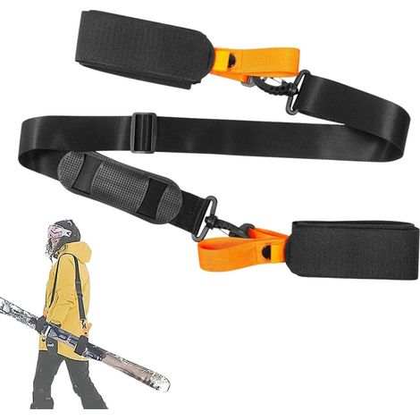 Sangle universelle pour débroussailleuse et coupe-bordure - Bandoulière réglable en nylon robuste orange (1 pièce) - Accessoire pratique pour le jardinage (1/5)