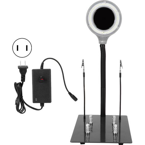 40-flammige LED-Vergrößerungslampe mit Gelenkarm für präzises Arbeiten, 15-fache Vergrößerung, 110–220 V Netzteil (1/5)