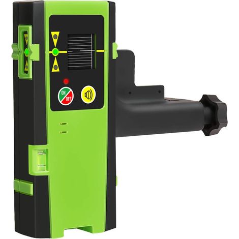 Huepar LR-6RG Laser Detector for Pulsed Green/Red Lasers, 3-Sided LED Display, 50-60m Range, Digital Receiver for Line Lasers, Only Compatible with 5:5 PWM and 10KHz Frequency