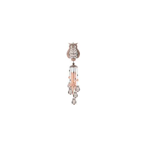 Carillon éolien d'extérieur avec 4 tubes en aluminium, 6 cloches, étanche, idéal pour Noël, la fête des mères, les cadeaux, le balcon, les fêtes, le jardin (hibou) (1/5)