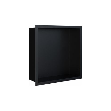 Looox BoX niche - 30X30X7cm - encastrable - avec cadre d'étanchéité - noir mat (1/5)