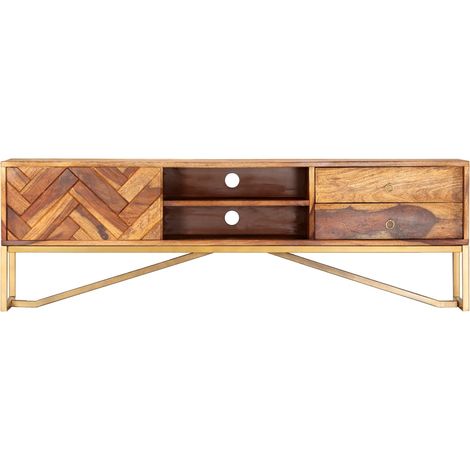 vidaXL Mobile Porta TV 140x30x45 cm in Legno Massello di Acacia