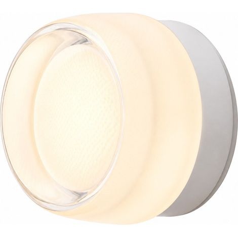 Applique a LED con paralume in acrilico bianco testurizzato, luce calda per camera da letto e ingresso. (1/4)