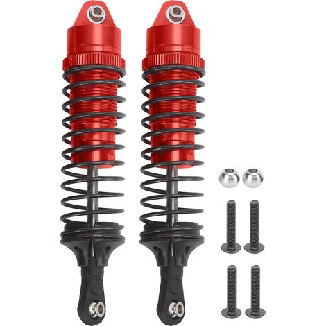 2Pcs Amortisseurs Métal 115mm pour TRAXXAS SLASH 2WD Pièces Amélioration RC Rouge (1/5)