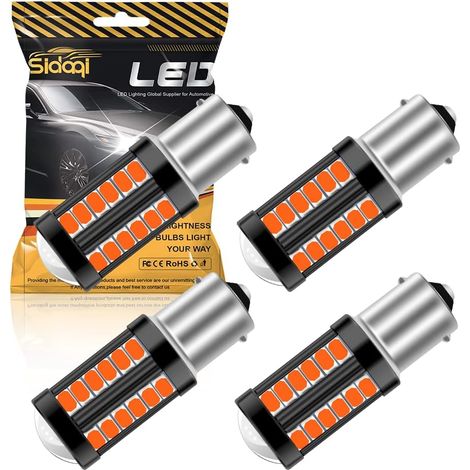 1156 BA15S P21W LED Bulbs 5630 33SMD Red 900LM Replace for Reverse Brake Parking Position Rear Fog Light RV 12-30V 3.6W (Pack of 4) (1/5)
