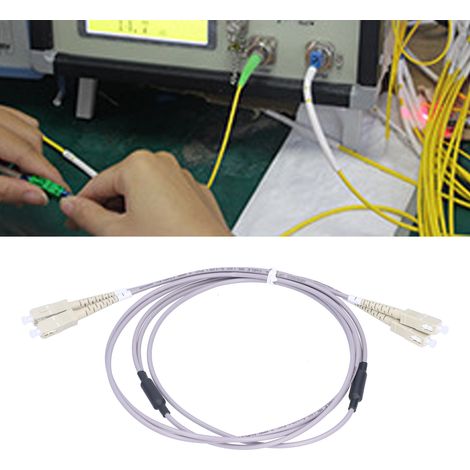 5 Meter langes, geschirmtes, graues SC/UPC-SC/UPC-Doppelleiter-Multimode-Patchkabel, Glasfaser-Patchkabel (1/5)