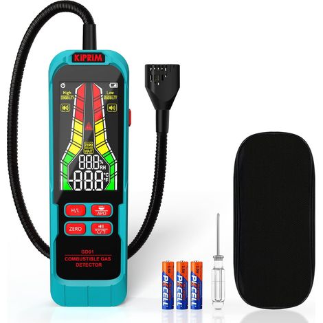Détecteur de Gaz Naturel Détecteur de Fuites de Gaz avec Sonde de 9,4 Pouces Testeur de Gaz Portable avec Alarme Sonore et Visuelle pour Localiser Les Sources Combustibles GD01 (1/5)