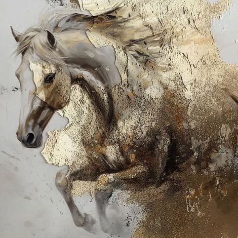 papier peint panoramique cheval or et gris  - Sanders & Sanders (1/5)