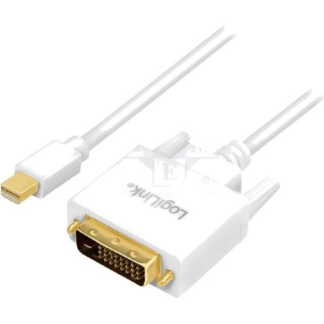 Cable mini DisplayPort 1.2 vers DVI 4K UHD 1.8m - Blanc