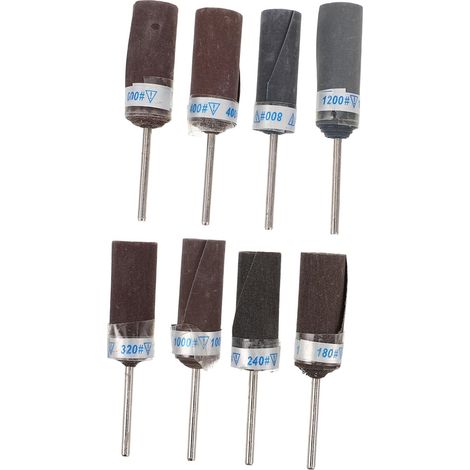 Bâtonnets de Papier de Verre 2, 35mm, Lot de 1 Set de Set de Meulage Rouleaux Abrasifs, Roues de Ponçage, Polissage Miroir, Accessoires pour Outils Rotatifs (1/5)
