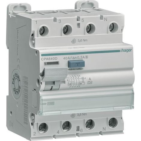 Interrupteur Hager CPA640D 40A 10KA