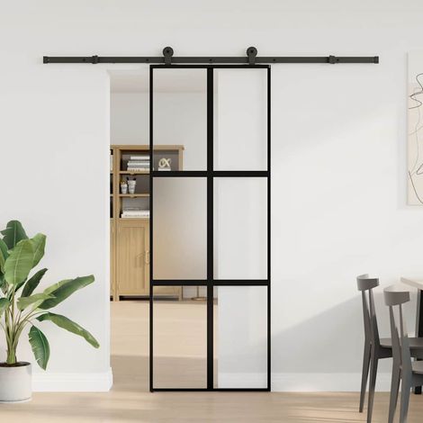 Maison Exclusive - Schiebetür mit Beschlag 76x205 cm Hartglas & A