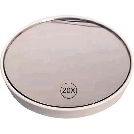 Miroir de maquillage grossissant antibuée à ventouse, blanc