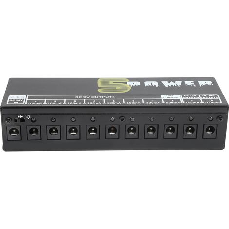 Alimentation pour pédale d'effets pour guitare électrique avec protection contre les courts-circuits et les surintensités, prise 100-240 VAU (1/5)
