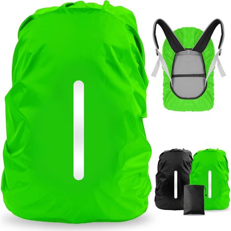 Housse de pluie imperméable et réfléchissante pour sac à dos, anti-poussière, antivol, idéale vélo, randonnée, camping. (1/5)