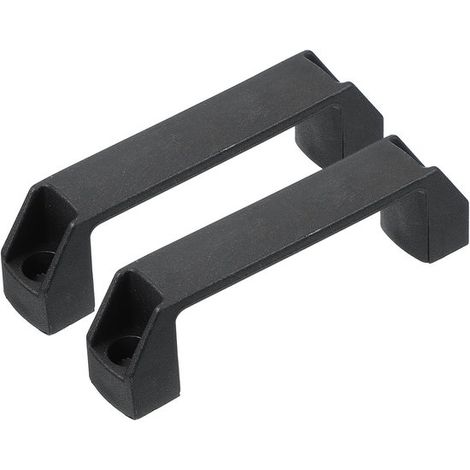 Tiradores de plástico con orificios a 120 mm de distancia entre centros，2 tiradores cuadrados para cajones，puertas y armarios，color negro (1/5)