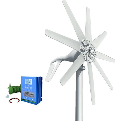 Générateur éolien, contrôleur hybride MPPT, éolienne horizontale de 1000W petite taille, Avec contrôleur LCD-a, 1000W-a, 24V (1/2)