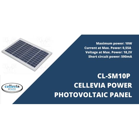 Solarmodul Silizium 12Vdc A Max. Leistung 18,2Vdc 10W Maße 354x251x17mm (1/3)
