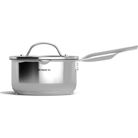 Cacerola Pensofal 1612 de un solo mango con tapa de vidrio para hervir leche - New Era, 16 cm (1/3)