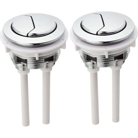 Bouton Poussoir WC, 2 PCS 48mm, Double Chasse, Réservoir, Boutons, Accessoires de Pompage, Argent, ABS, Acier Inoxydable, Vanne Globe, Plastique, 50 mm, NPT, 49mm (1/5)
