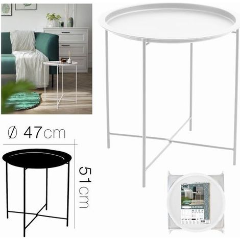 DK HOME MESA DE METAL BLANCA Diam 47 x 51 cm (1/4)