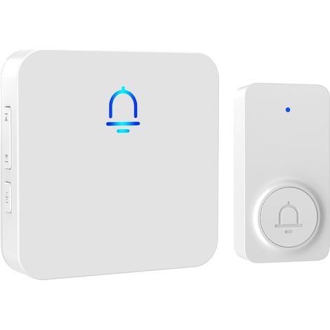 Sonnette sans fil, sonnette électrique sans fil à piles, étanche IP55, avec 32 mélodies et cinq niveaux de volume-AquaForge (1/5)
