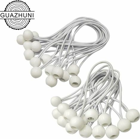 MINKUROW Corda Elastica, Corda Elastica, 30 Pezzi Tenditenda Per Striscione, Telo, Padiglione, Tenda, Imbracatura Di Prolunga Per Tende, Supporto Per Telo (Bianco-150mm) (1/5)