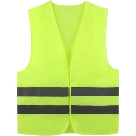 Veste De Sécurité Réfléchissante - Maille Respirante - Vert Fluorescent - Pour Travail Routier Et Activités Extérieures - 1 Pièce (1/5)
