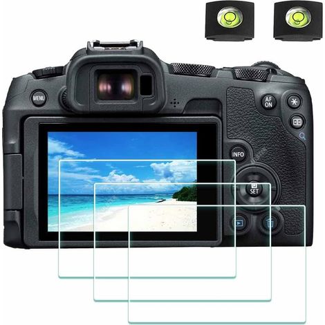 Protectores de pantalla para Canon EOS R8 fabricados en vidrio templado, dureza 9H, antiarañazos, antiburbujas, 0,3 mm - Paquete de 3+2 (1/5)