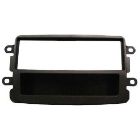Facade autoradio 1DIN compatible avec DACIA LODGY ap12 - Noir - avec vide poche-Chrom (1/5)